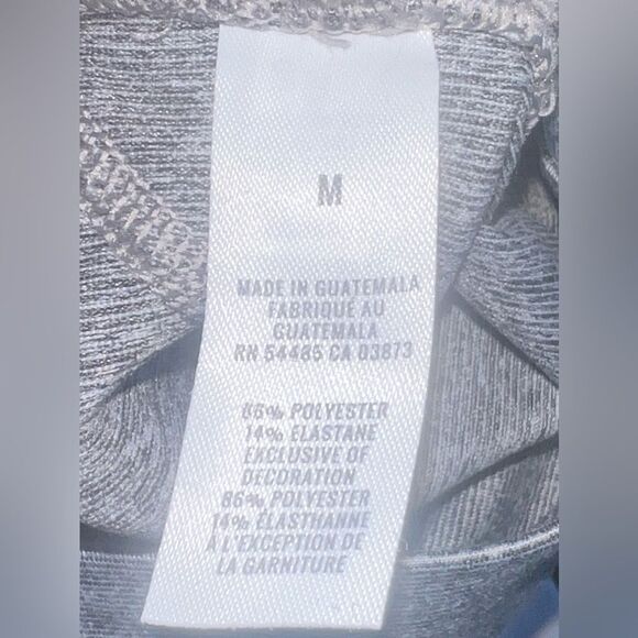 Aerie Women's Mesh Panel Cropped  Athletic Leggings Medium Gray & White NWOT - Picture 6 of 8